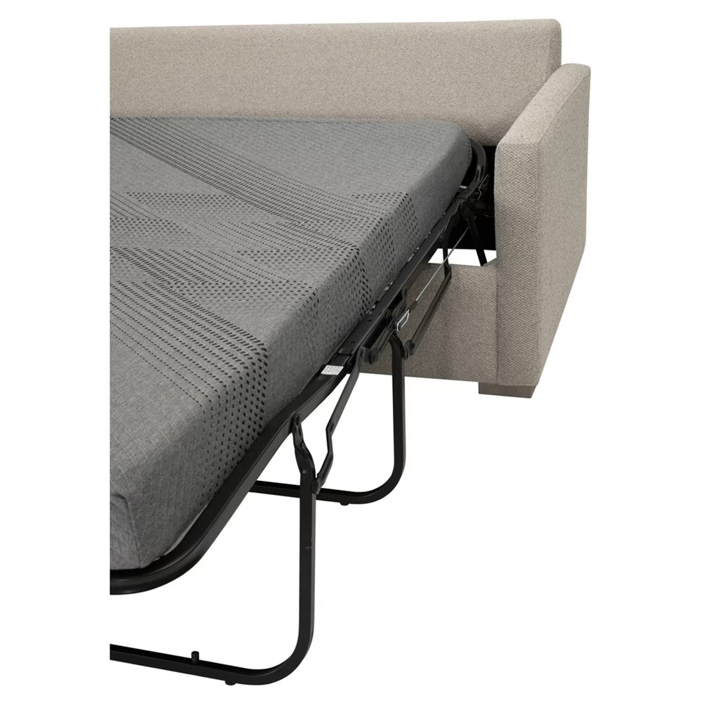 Davis Modern Beige Performance Grey Oak Sleeper Sectional - Left Chaise - 112"|