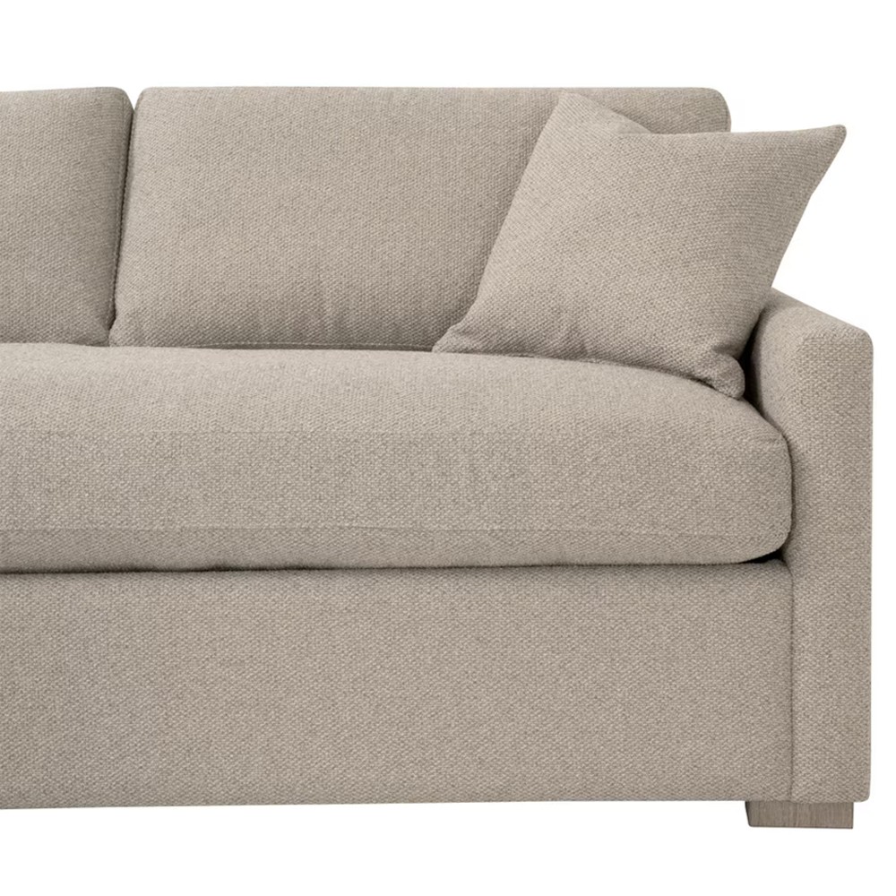 Davis Modern Beige Performance Grey Oak Sleeper Sectional - Left Chaise - 112"|