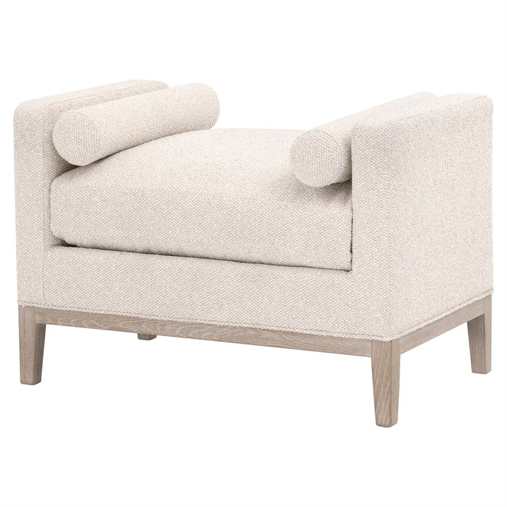 Kelly Modern Classic Cream Performance Natural Grey Oak Accent Stool|