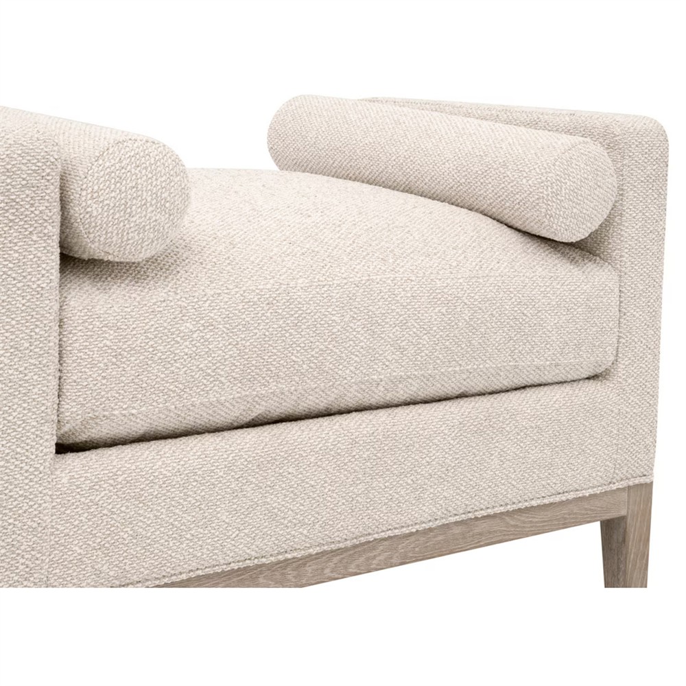 Kelly Modern Classic Cream Performance Natural Grey Oak Accent Stool|