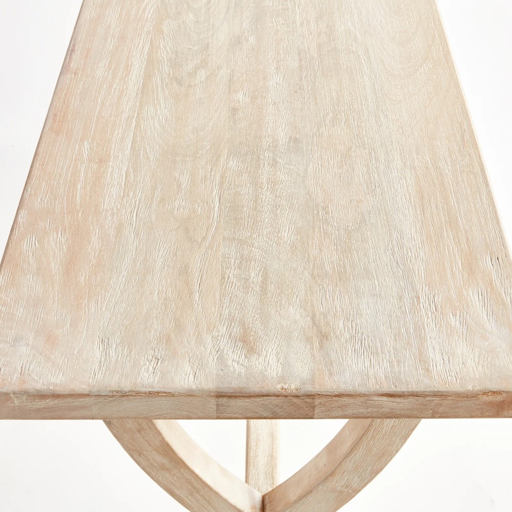 Felicien French Country Whitewash Mango Wood Rectangular Console Table|