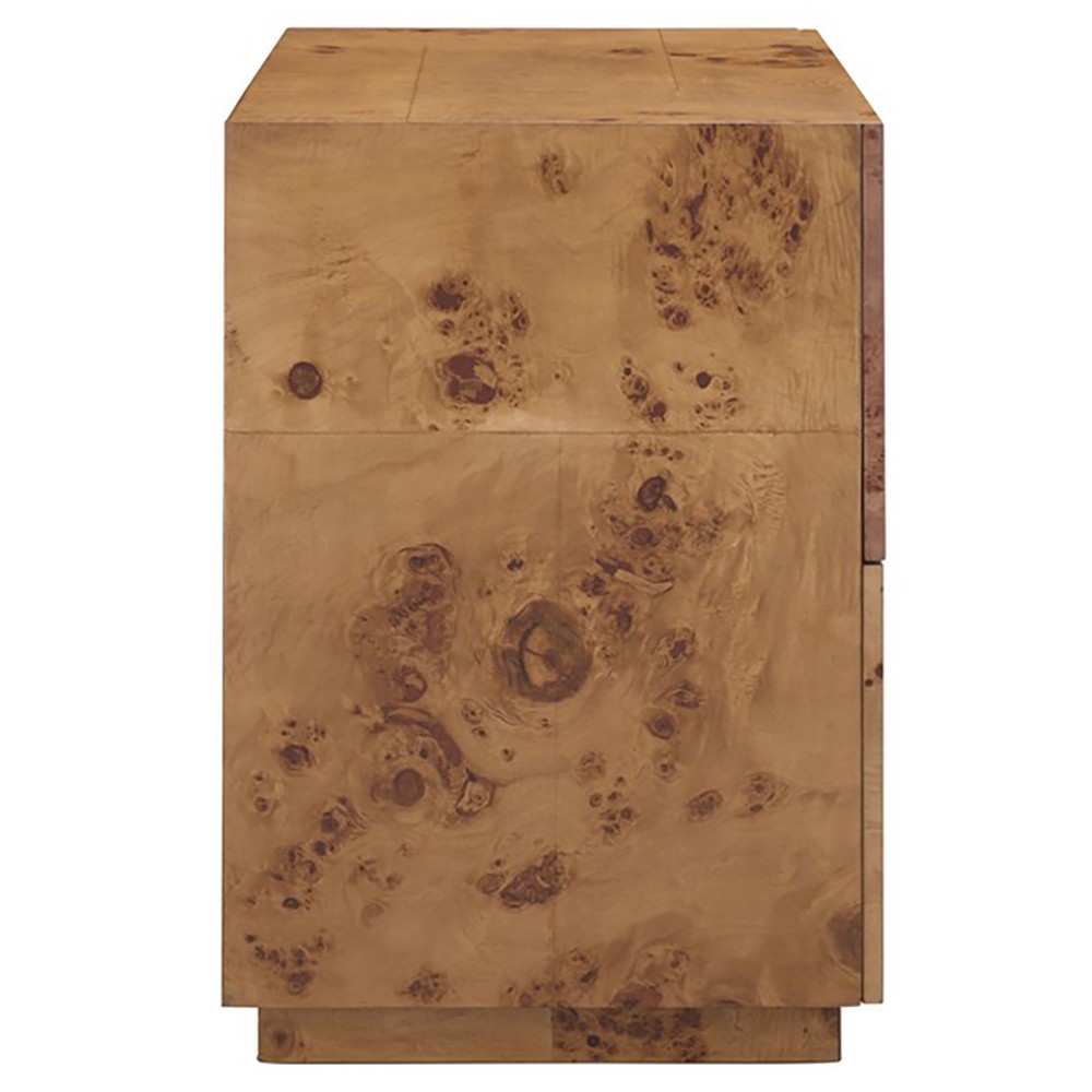 Viela Modern Classic Natural Burl Nightstand Standard (21 - 29