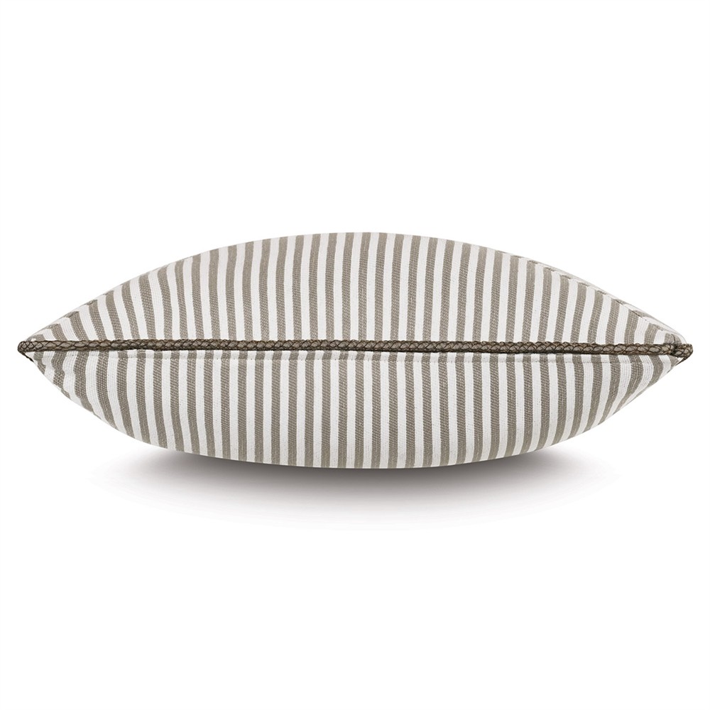 Alona Coastal Beach Beige Striped Performance Indoor Outdoor Throw Pillow - 20x20|