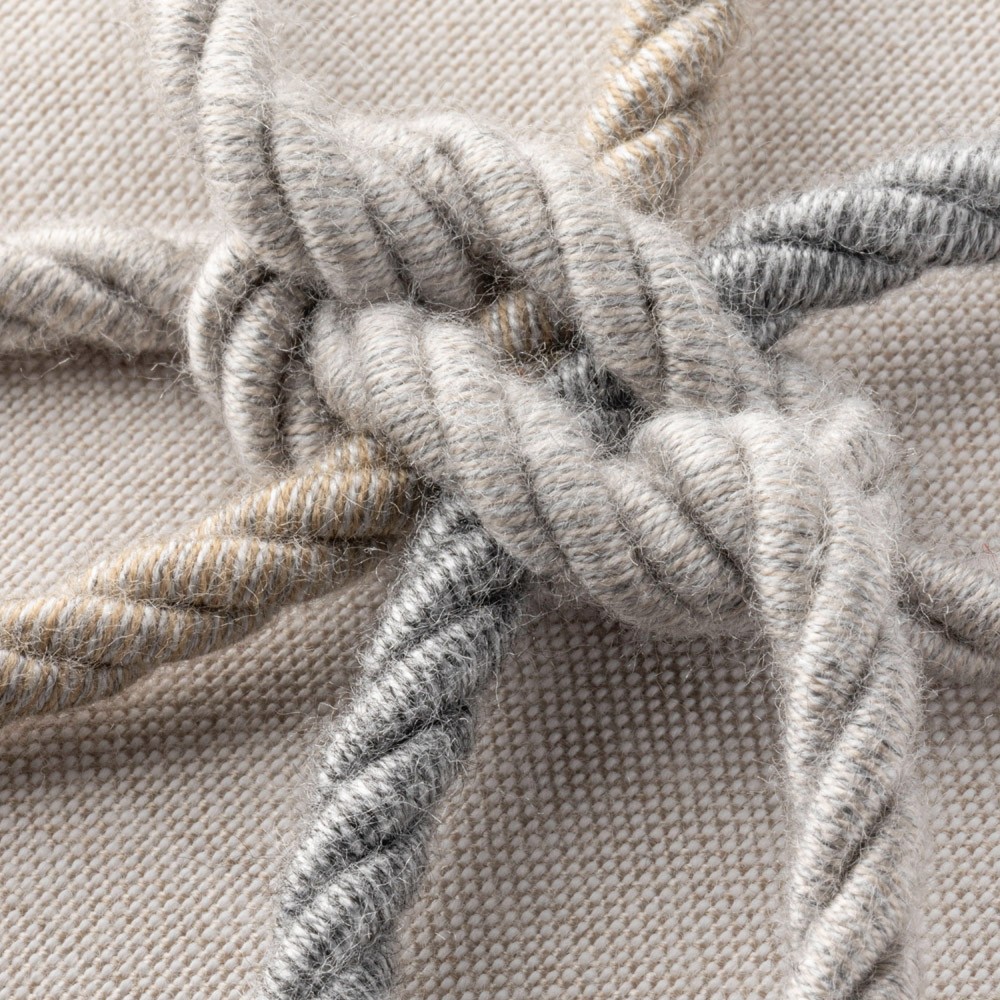 Jero Coastal Beach Beige Lattice Indoor Outdoor Throw Pillow - 20x20|