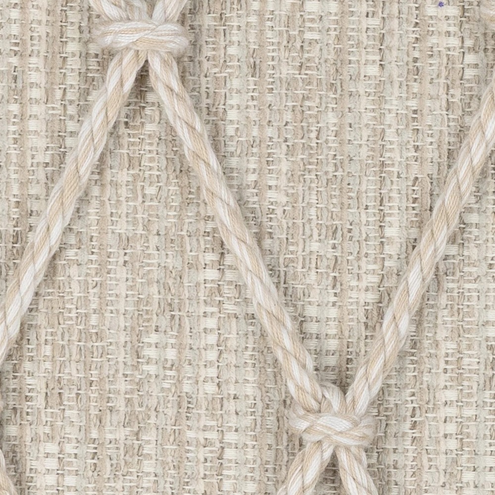 Jero Coastal Beach Beige Lattice Indoor Outdoor Lumbar Pillow - 12x20|