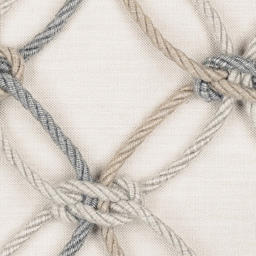 Keaton Coastal Beige Rope Indoor Outdoor Throw Pillow - 20x20|