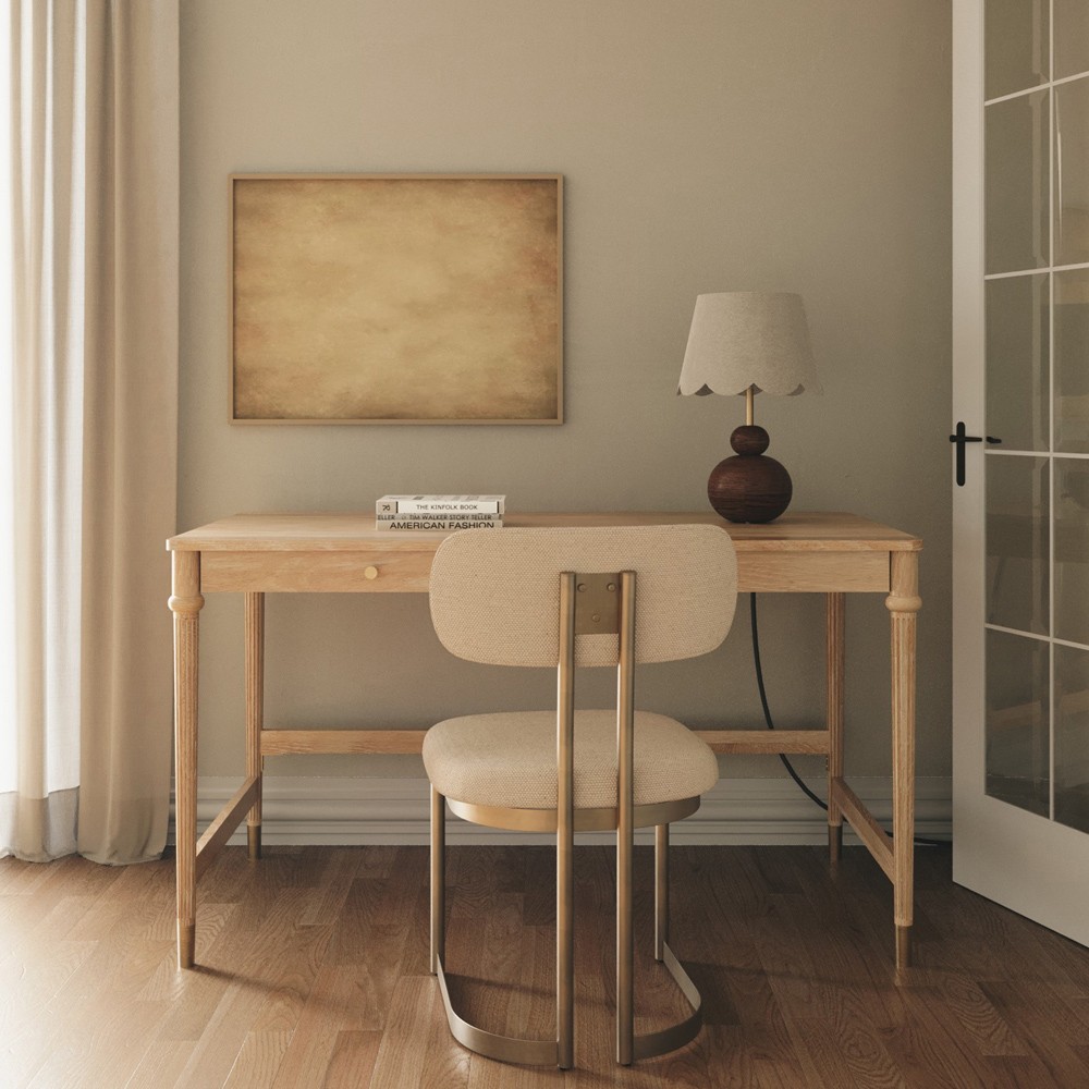 Alistair Updated Traditional Natural Oak Desk|