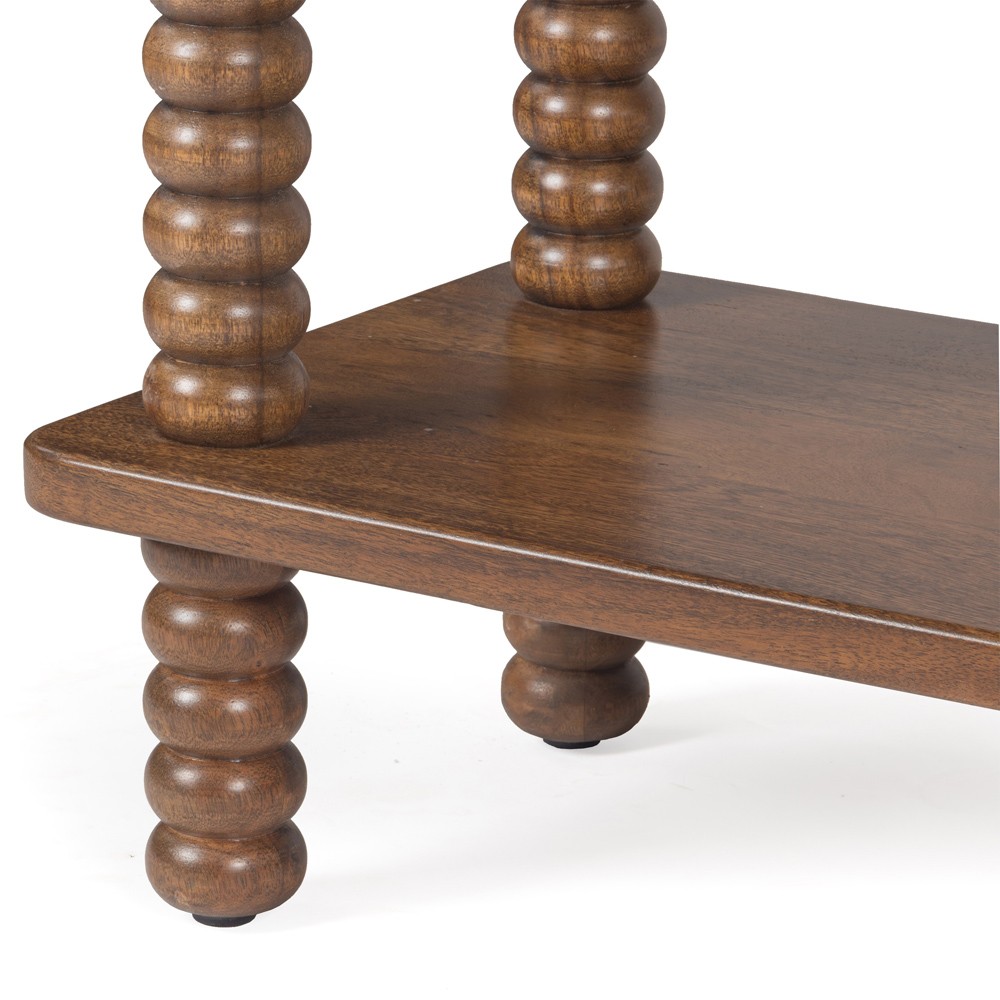 Tobi Updated Traditional Brown Acacia Wood Spindle Bookcase|