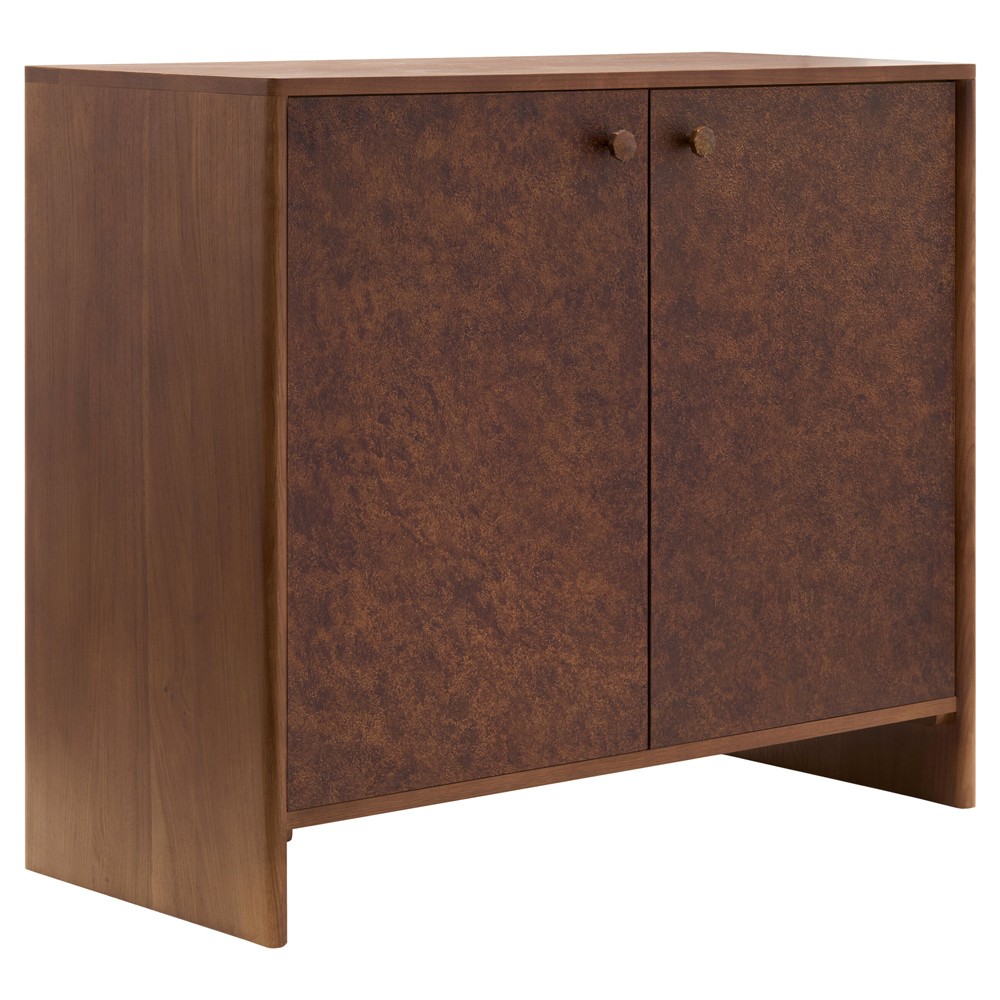 Delwyn Modern Classic Textured Metallic Oak Wood Cabinet|