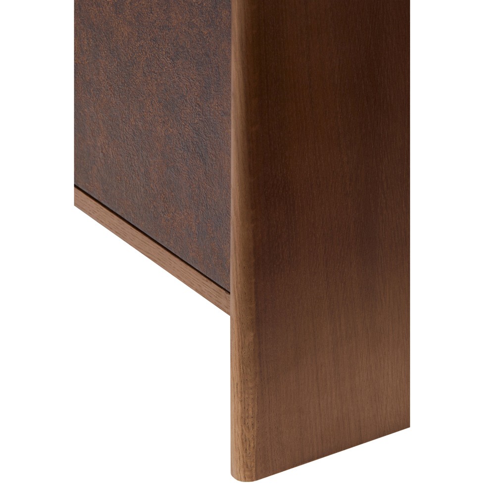 Delwyn Modern Classic Textured Metallic Oak Wood Cabinet|