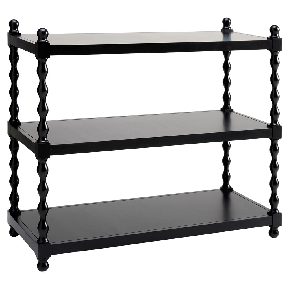 Thalen Updated Traditional Black Wood Spindle Console Table|