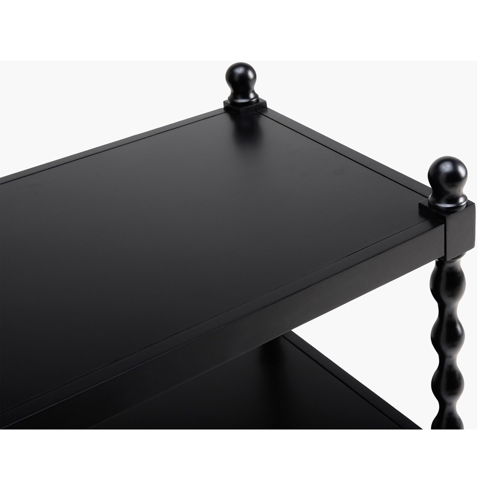 Thalen Updated Traditional Black Wood Spindle Console Table|