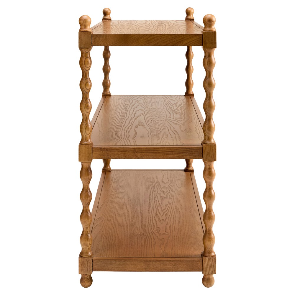 Thalen Updated Traditional Brown Wood Spindle Console Table|