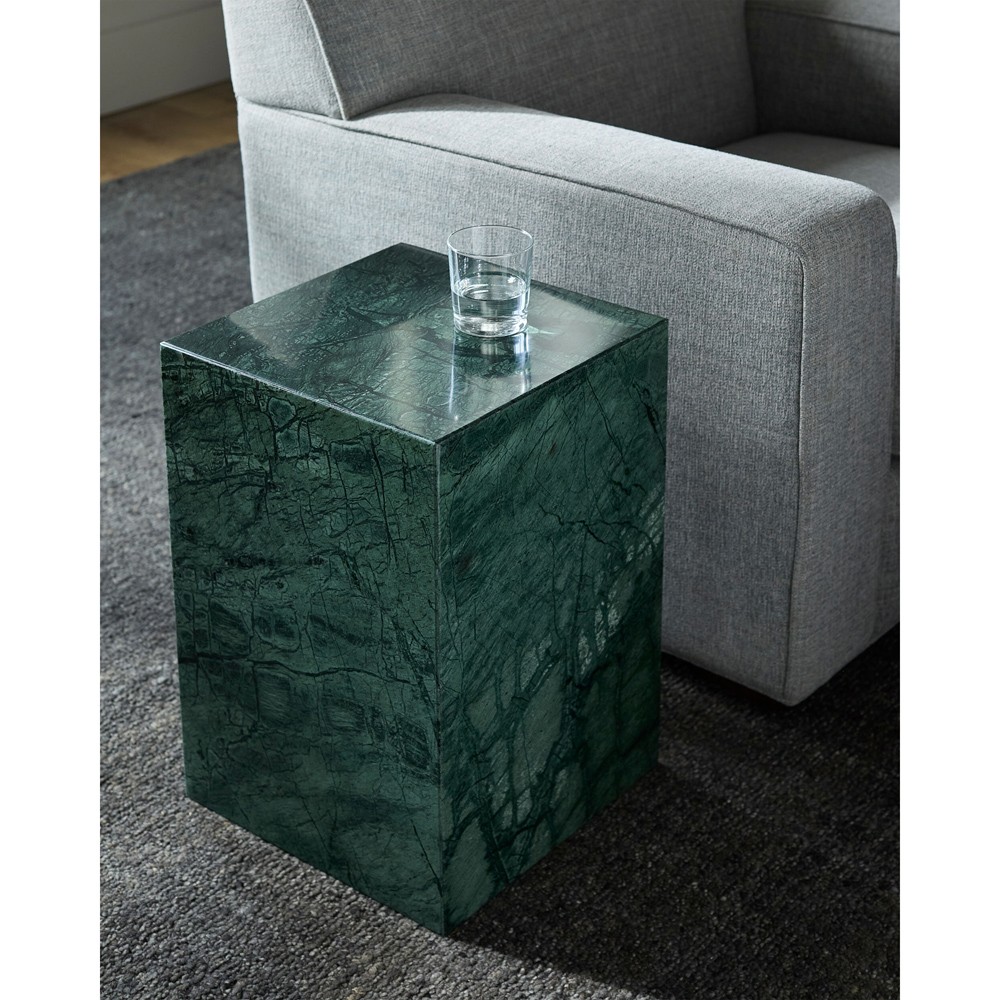 Clive Modern Classic Green Marble Square Block End Table Standard (14 — free download