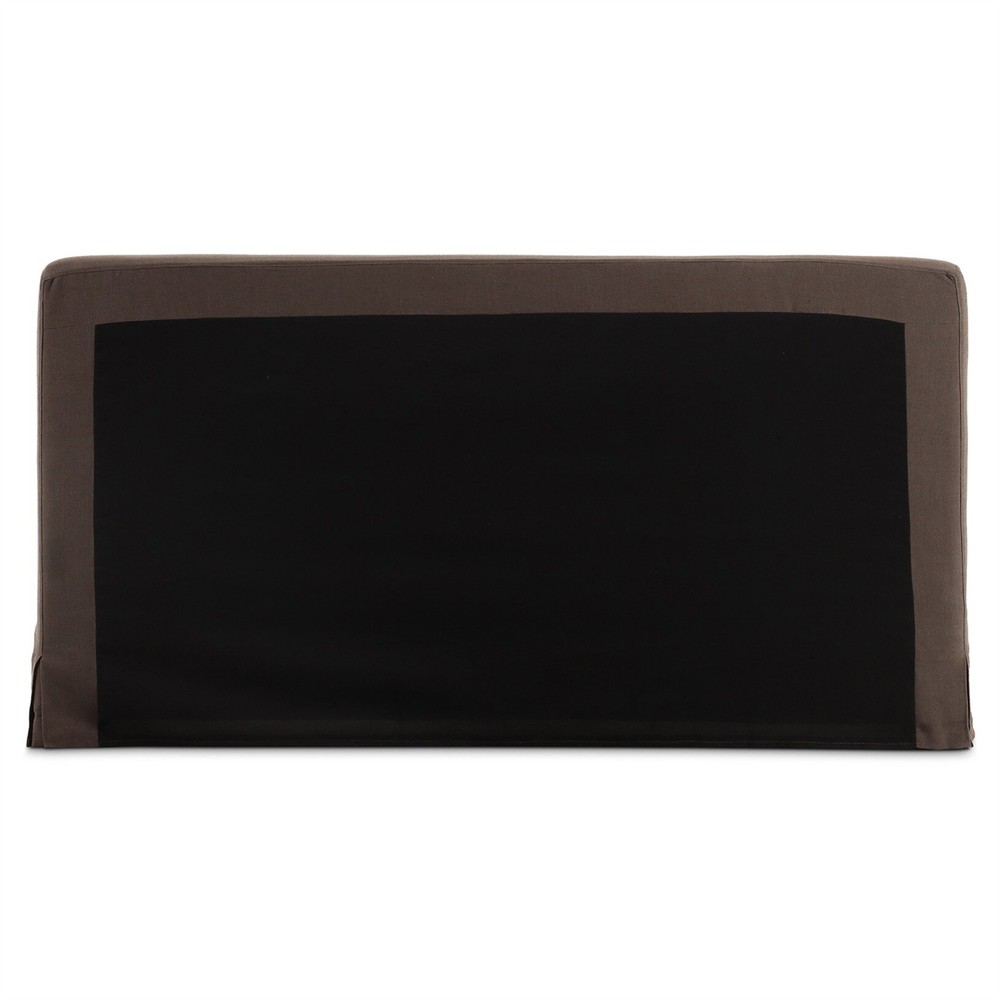 Linus Rustic Lodge Dark Brown Slipcovered Bed - Queen|