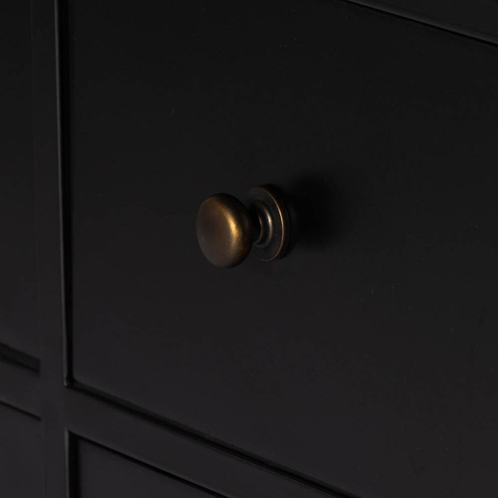 Stancil Modern Classic Black Iron Triple Dresser|