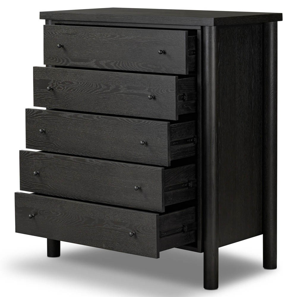 Chris Rustic Lodge Black Oak Tall Dresser | Wood | Kathy Kuo Home