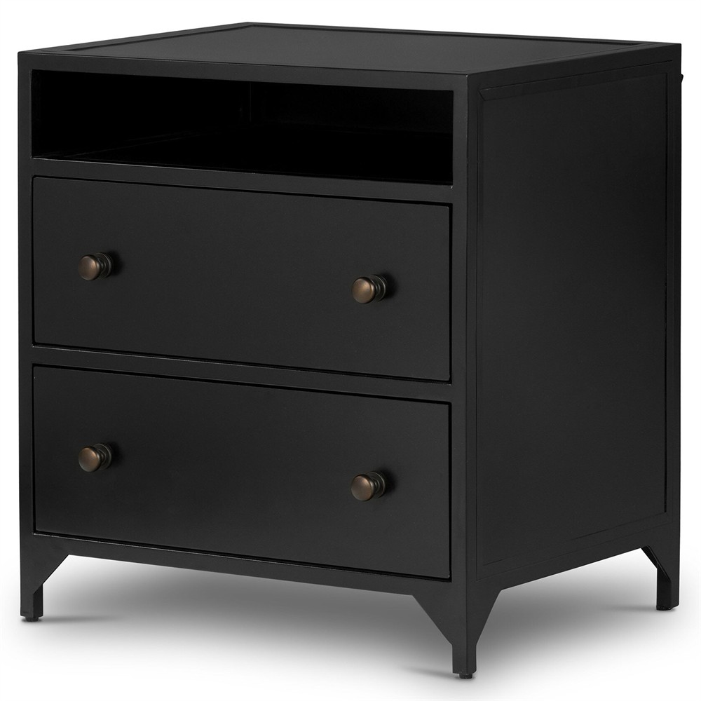 Stancil Modern Classic Black Iron Nightstand|