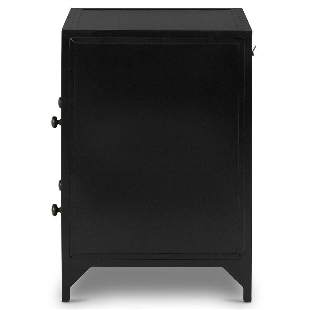 Stancil Modern Classic Black Iron Nightstand|