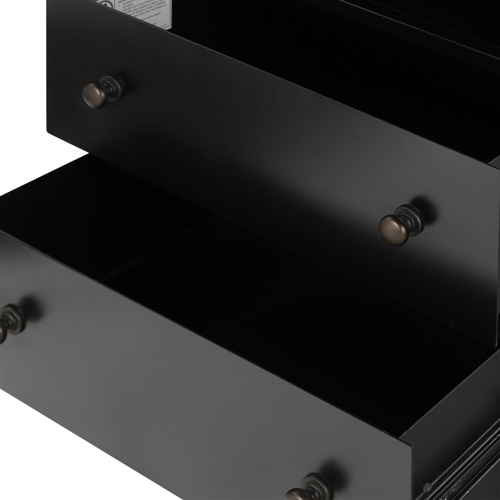 Stancil Modern Classic Black Iron Nightstand|