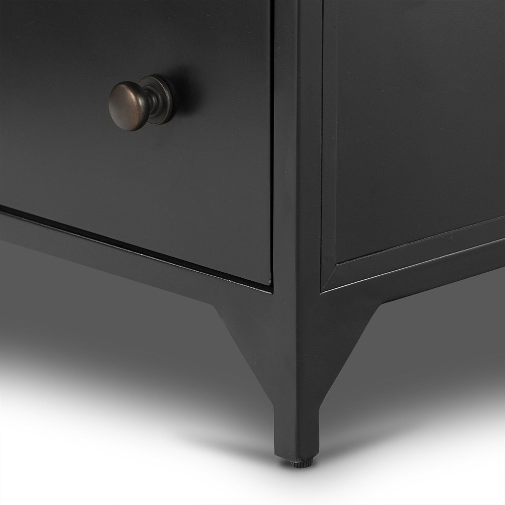 Stancil Modern Classic Black Iron Nightstand|