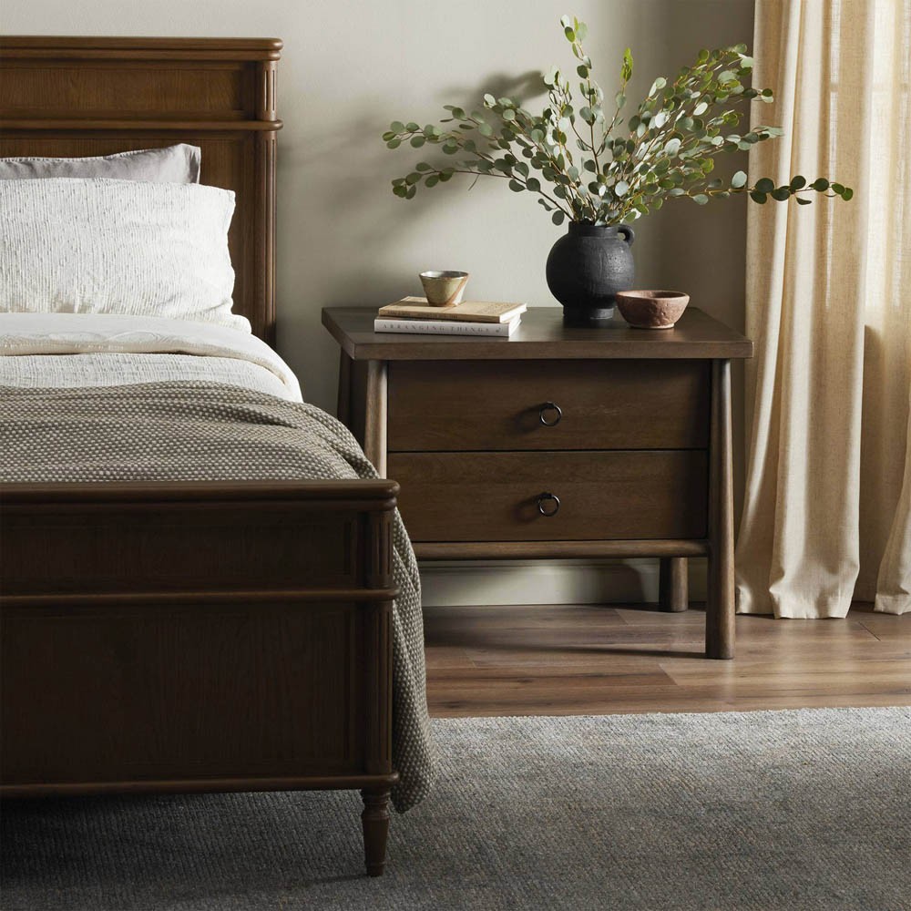 Darius Rustic Lodge Brown Mango Wood Wide Nightstand Wide (Over 29