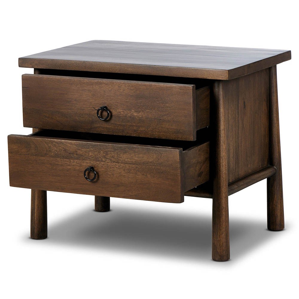 Darius Rustic Lodge Brown Mango Wood Wide Nightstand Wide (Over 29