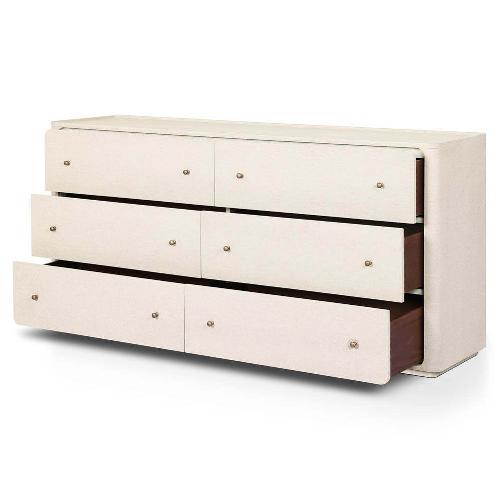 Paula Beige Painted Linen Double Dresser Paula Beige Painted Linen Double Dresser