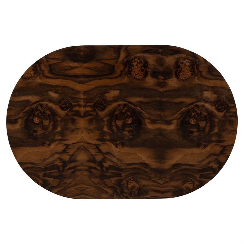 Raisa Walnut Burl Oval Nightstand|
