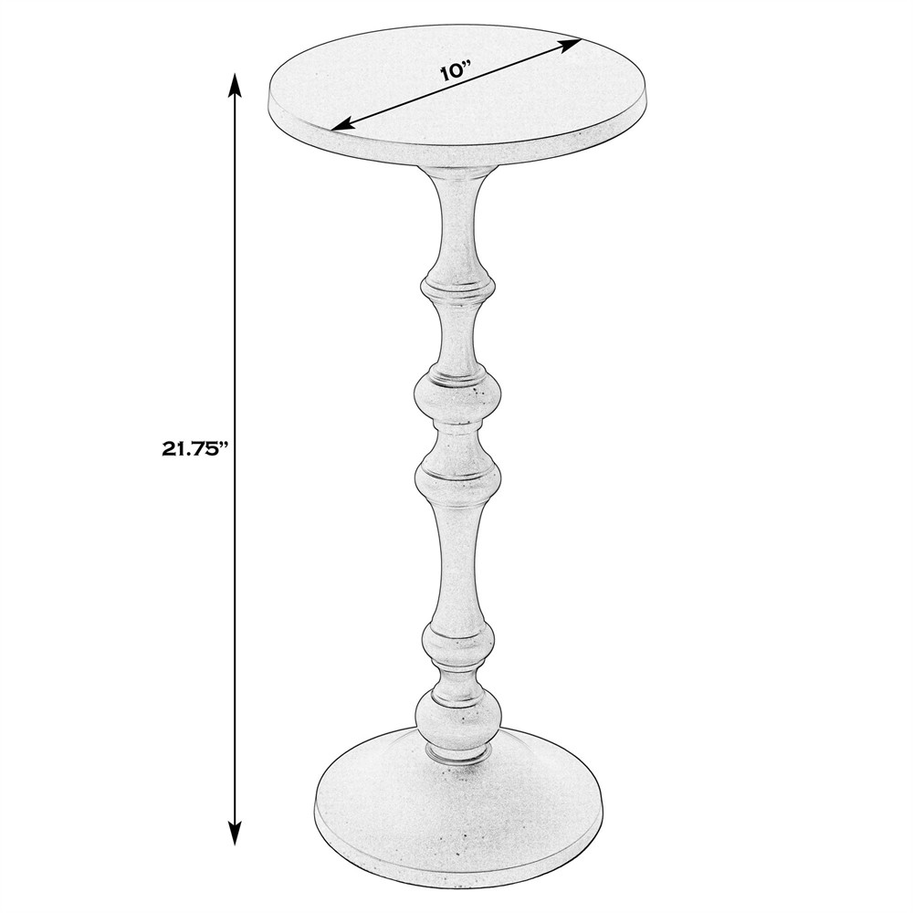 Wallace Updated Traditional Bronze Aluminum Round Pedestal Drink Table ...