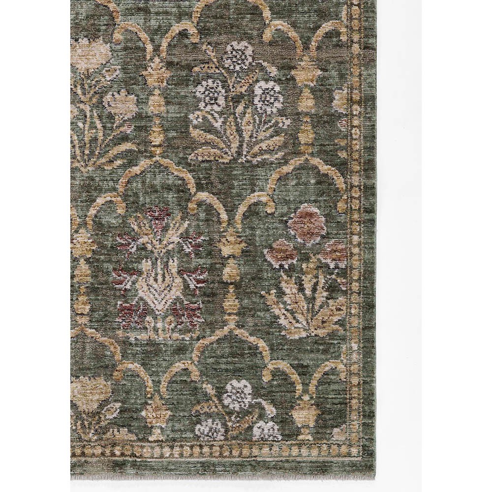 Frescia Updated Traditional Green Floral Lattice Patterened Rug - 5'3"x7'6"|