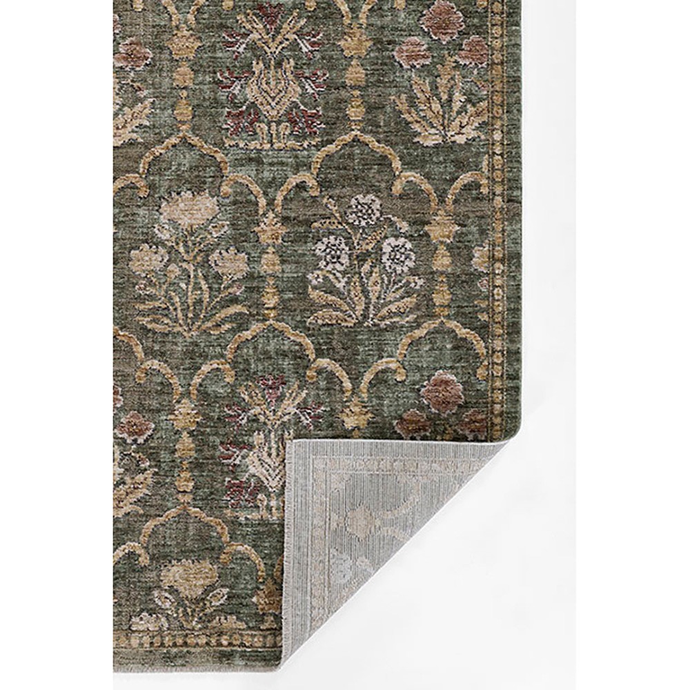 Frescia Updated Traditional Green Floral Lattice Patterened Rug - 5'3"x7'6"|