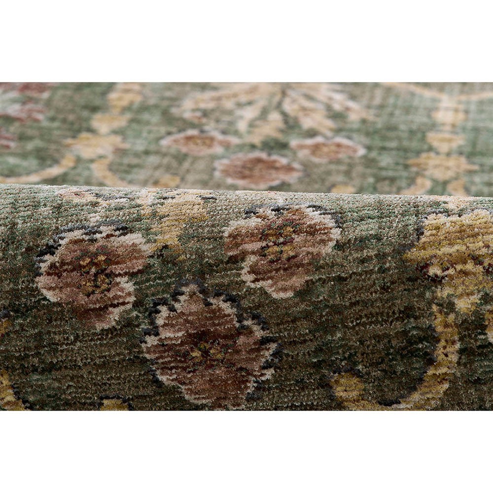 Frescia Updated Traditional Green Floral Lattice Patterened Rug - 5'3"x7'6"|