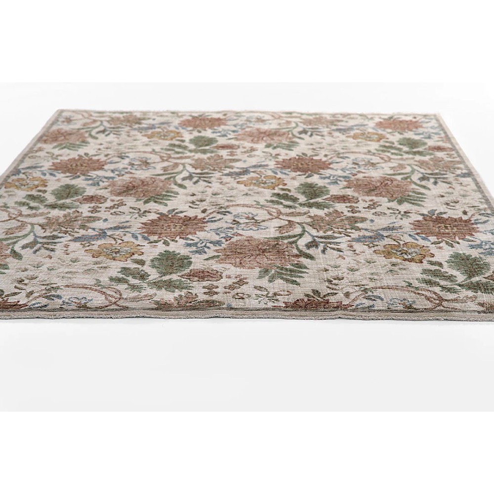 Linden Updated Traditional Beige Floral Patterened Rug - 5'3"x7'6"|