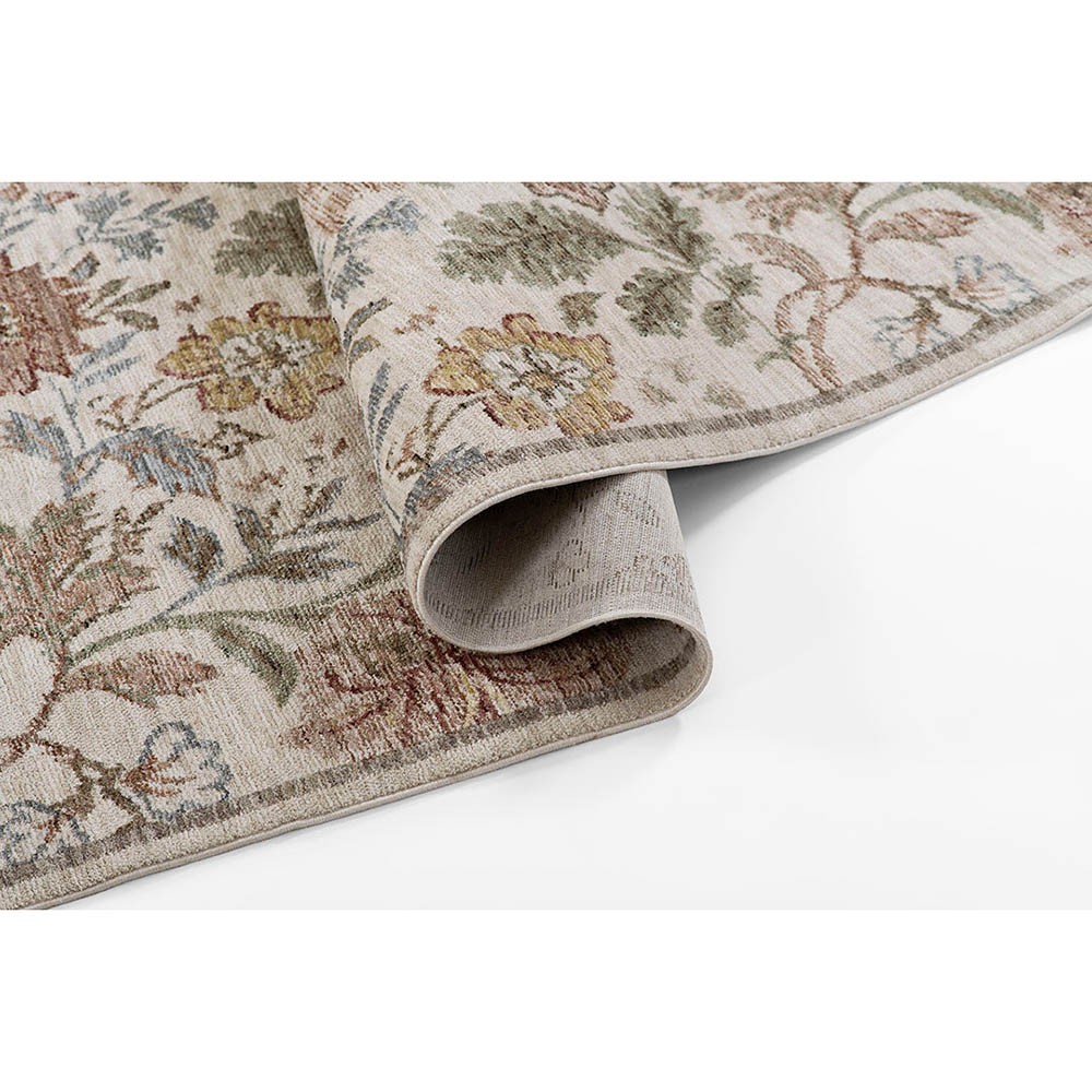 Linden Updated Traditional Beige Floral Patterened Rug - 5'3"x7'6"|