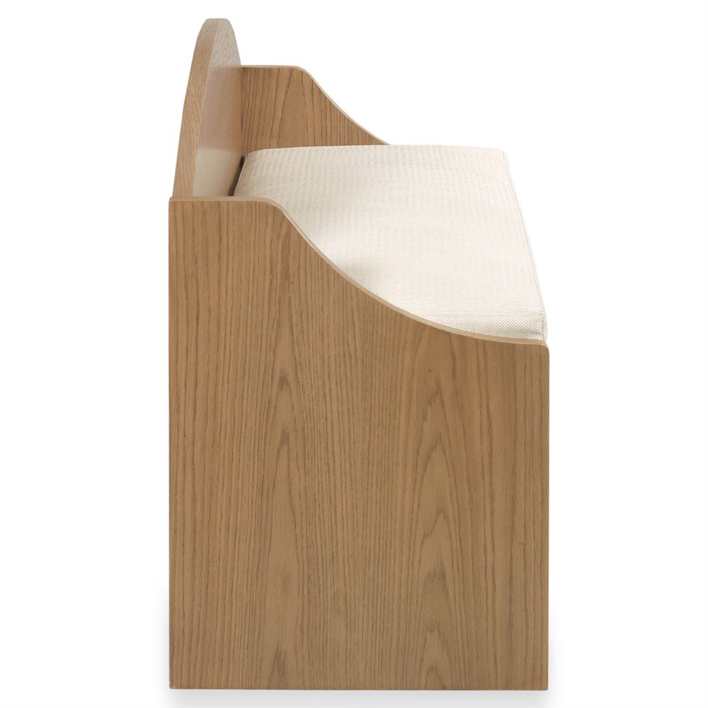 Daydream Coastal Beach Gold Oak Entryway Bench|