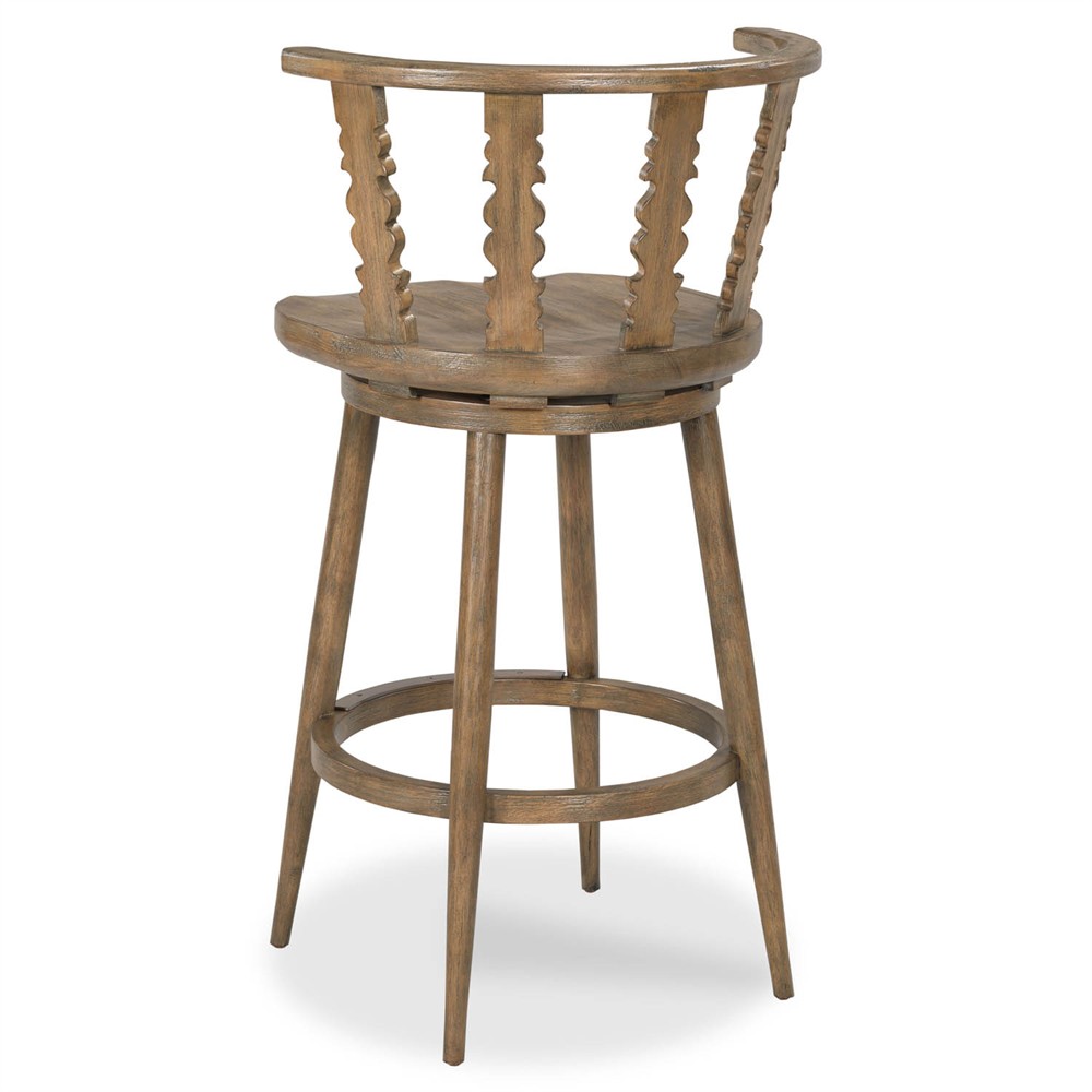 Fable Updated Traditional Antique Wood Swivel Counter Stool|