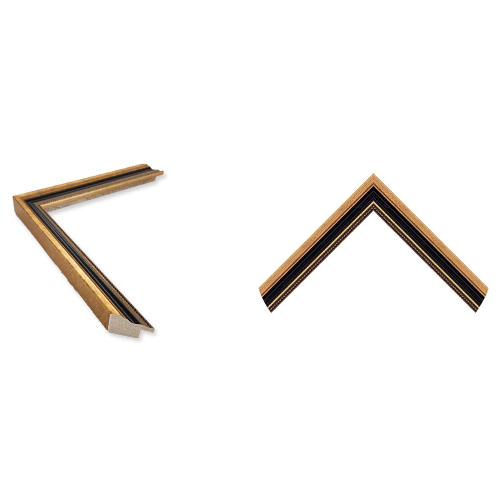 Sybil Updated Traditional Black Figure Gold Frame Illustration - 11x13|