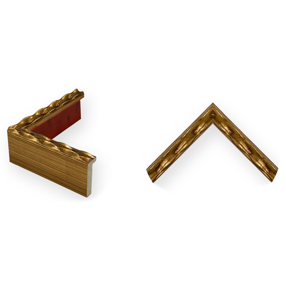 Camille Traditional White Intaglio Gold Frame Mixed Media 5 - 21x16|