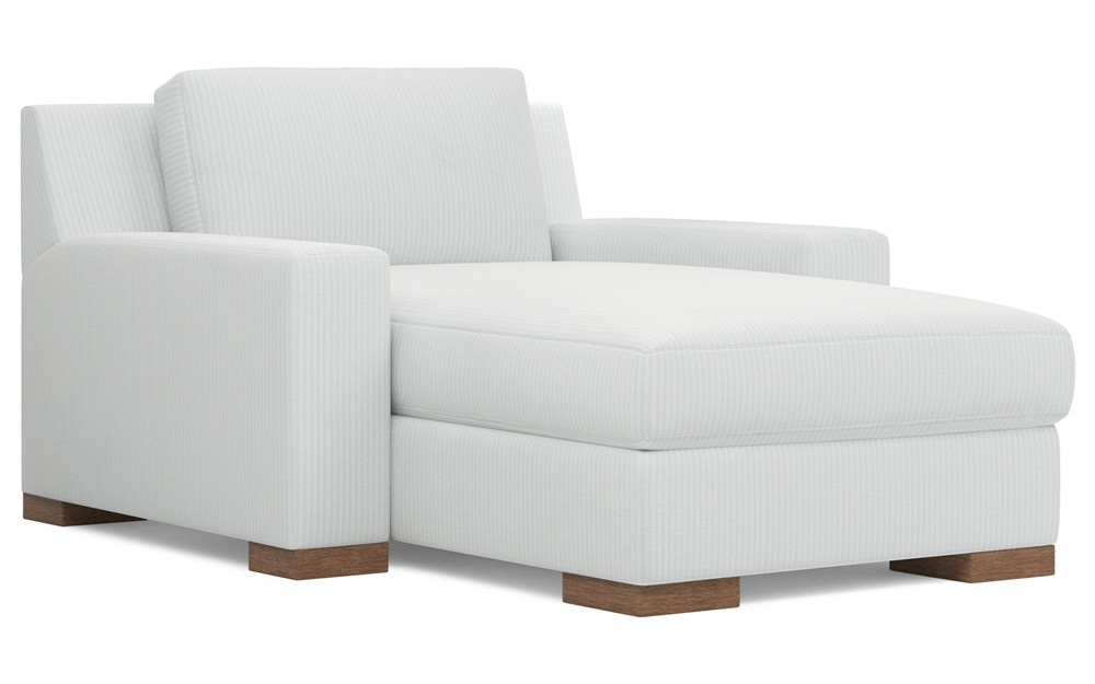 Henri Sky Blue Cotton Stripe Chaise|