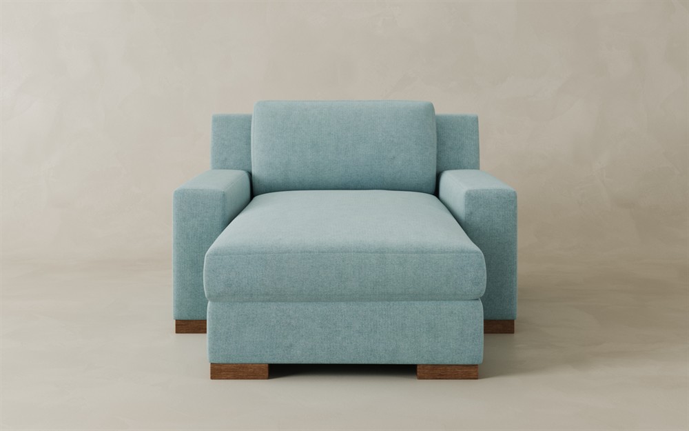 Henri Sky Blue Cotton Stripe Chaise|