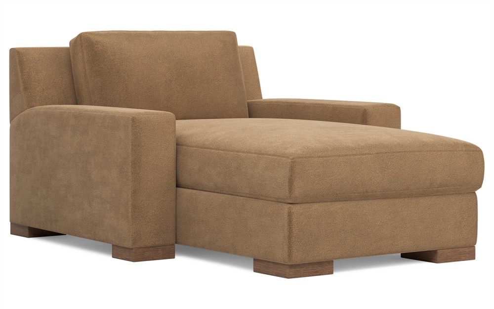 Henri Mocha Mist Performance Velvet Chaise|