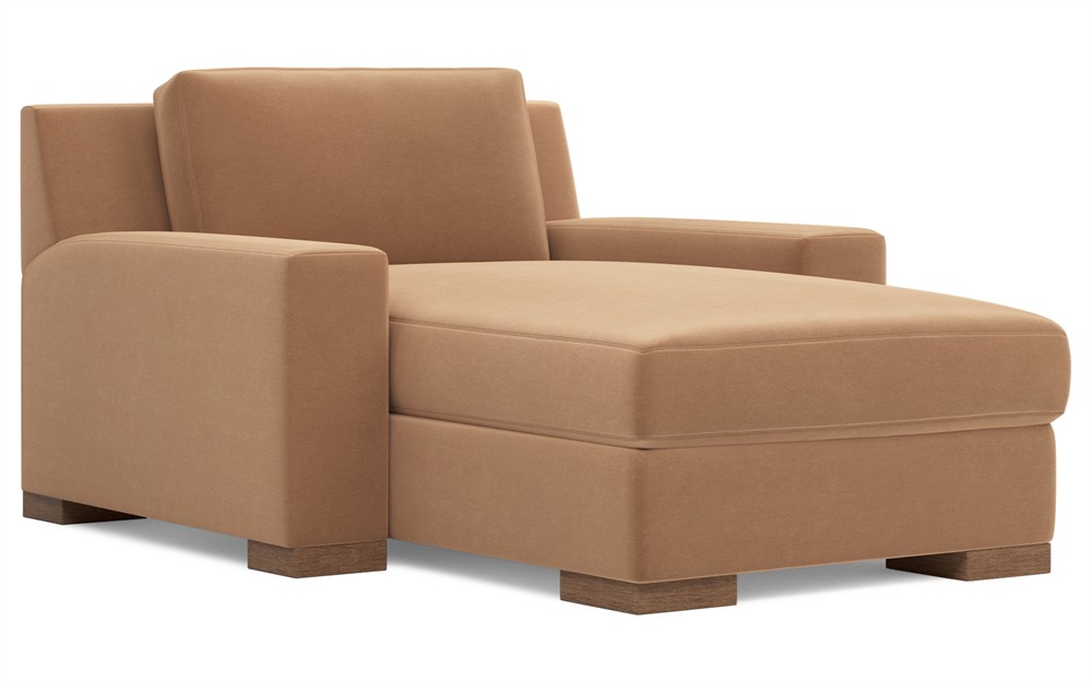 Henri Spice Performance Velvet Chaise|