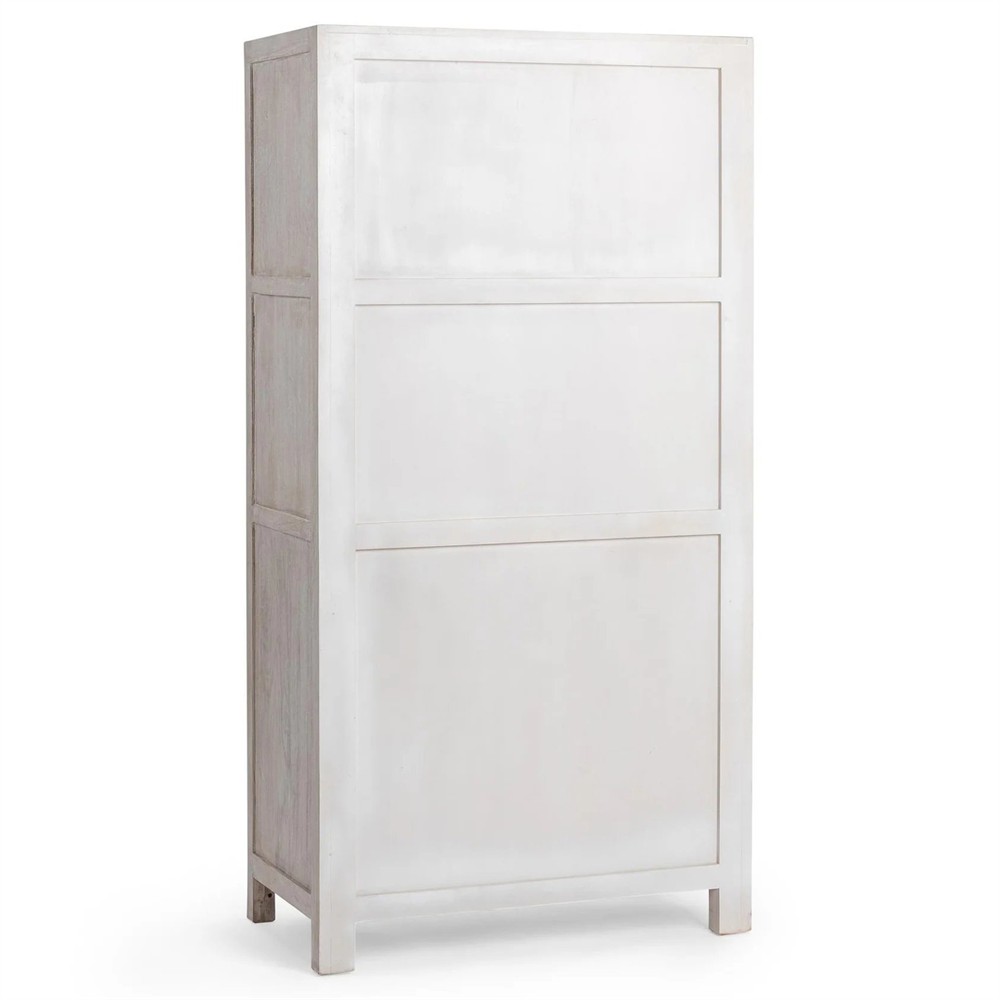 Beatrix Coastal Beach Cream Mango Wood Display Cabinet|