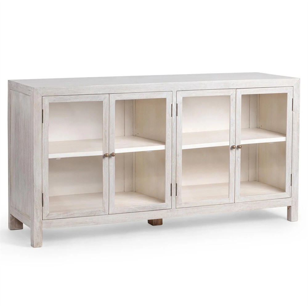 Beatrix Coastal Beach Cream Mango Wood Buffet|