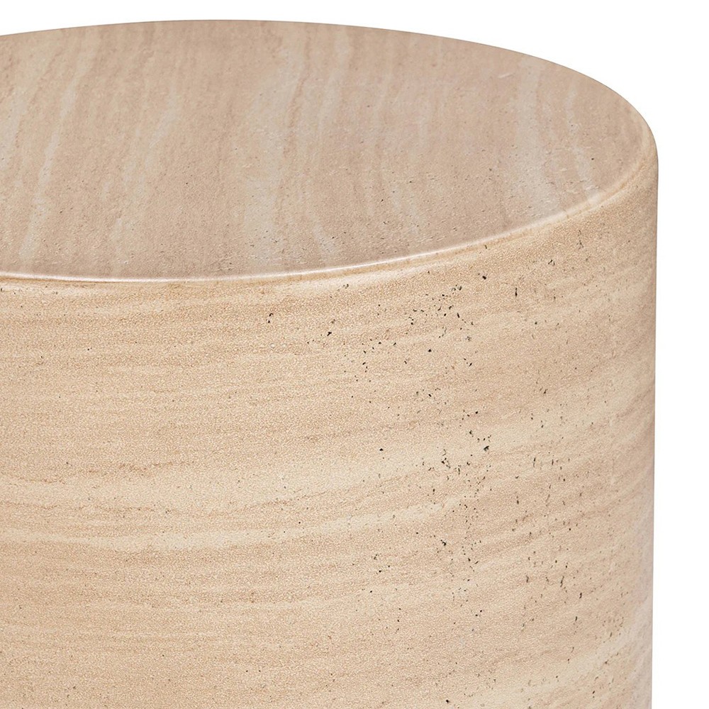Zion Coastal Beach Beige Concrete Outdoor Accent Table|