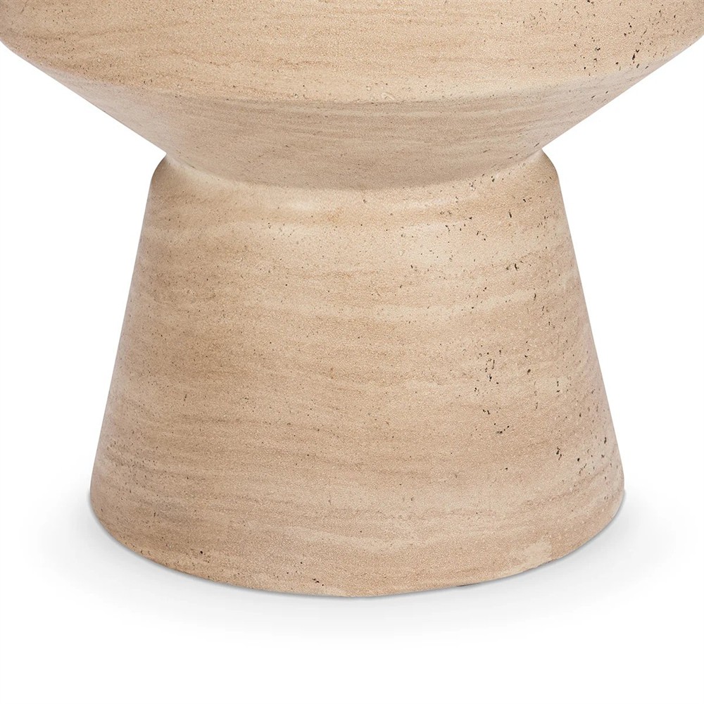 Zion Coastal Beach Beige Concrete Outdoor Accent Table|