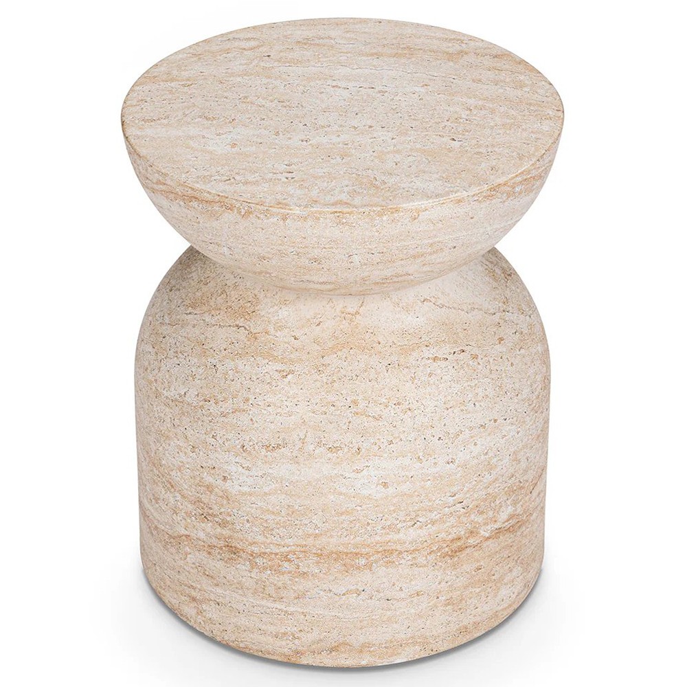 Vaughn Modern Classic Beige Concrete Outdoor Stool|