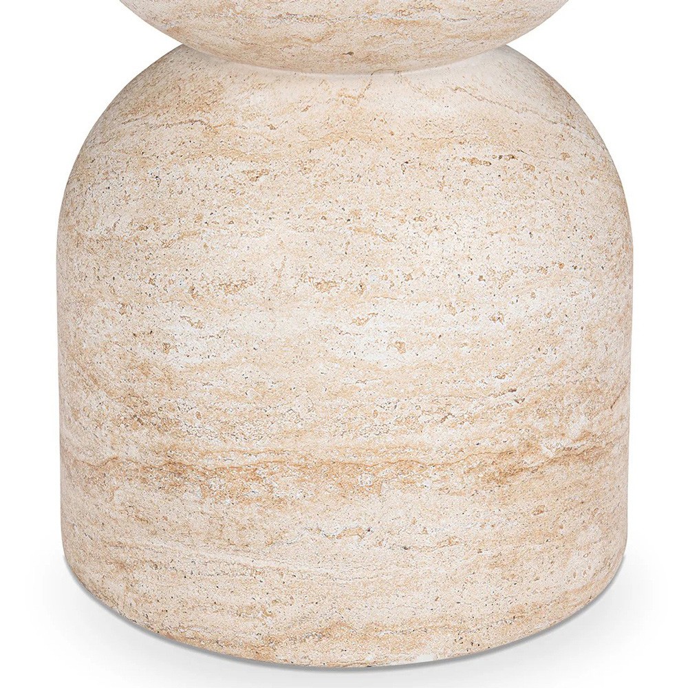 Vaughn Modern Classic Beige Concrete Outdoor Stool|