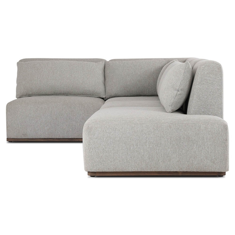 Adler Grey Performance Brown Teak 4 Piece Outdoor Sectional - Left Chaise - 139"|